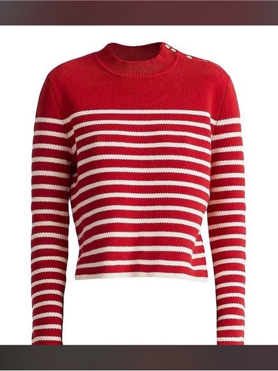 Altuzarra Sweaters - Altuzarra Oz Cotton-Cashmere Blend Striped Button-Shoulder Sweater